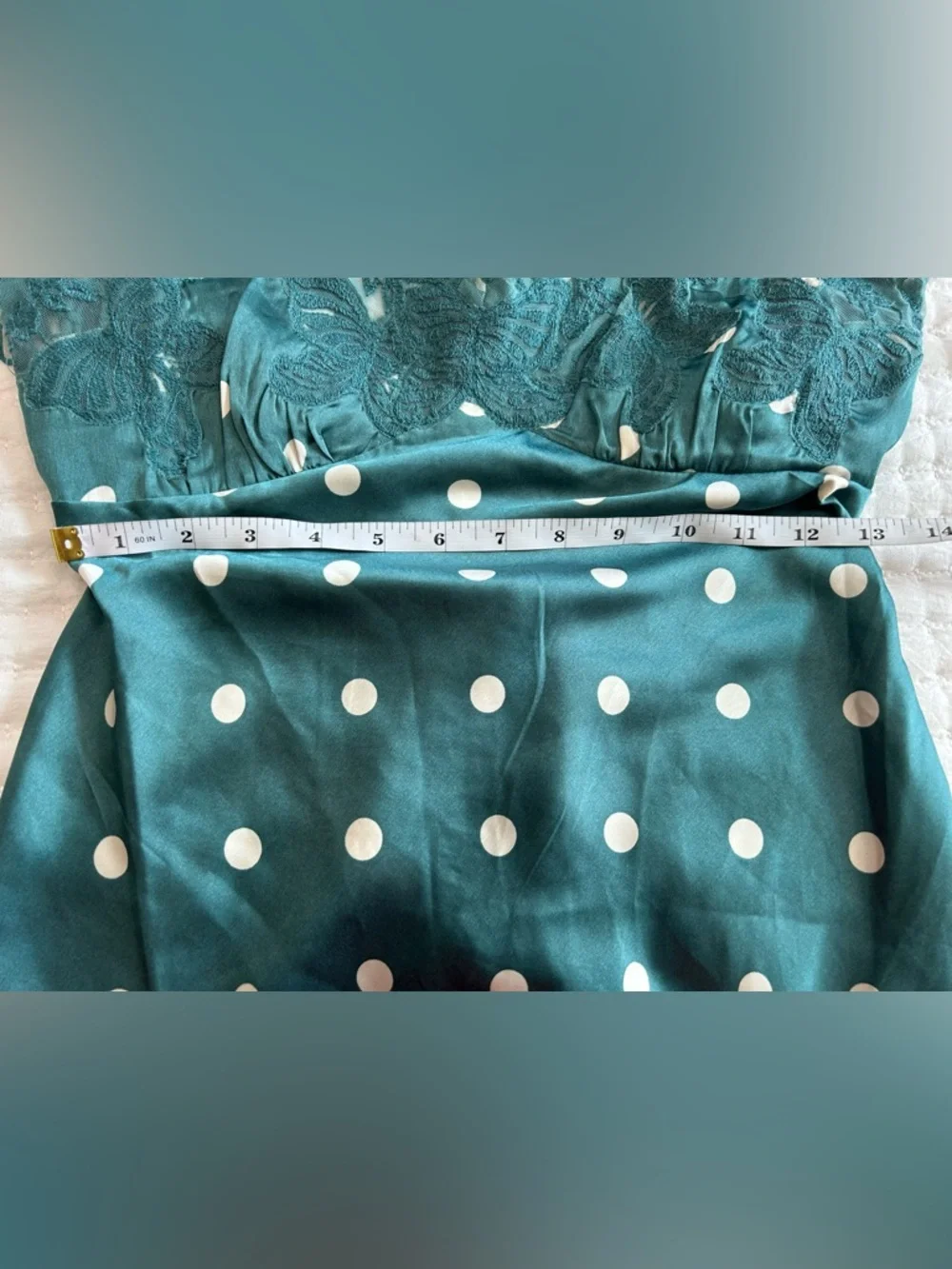 Free People Teal Green Polka Dot Midi Dress